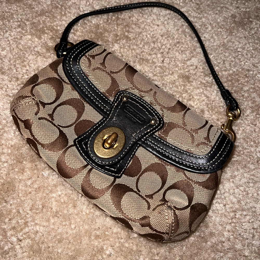 Coach logo wristlet